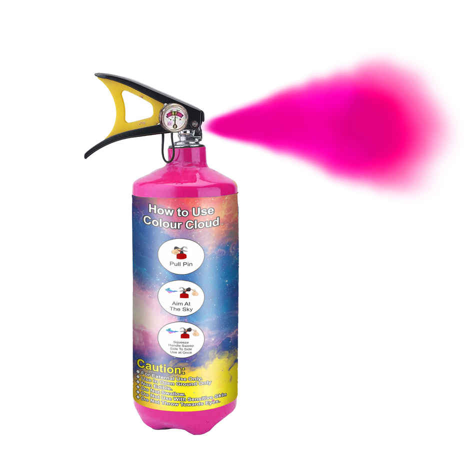 Holi Colour Cloud Cylinder Spray | Pink | 2 kg | Cock