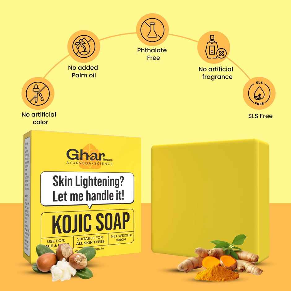 Ghar Soaps Kojic Acid 2% Soap With Niacinamide Reduce Pigmentation For All Skin Types