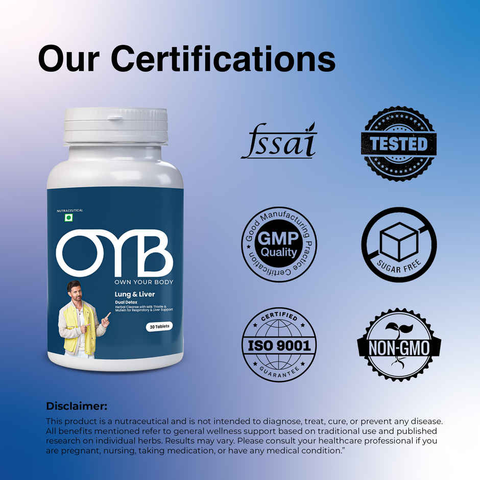 OYB Lung & Liver Dual Detox with Milk Thistle & Mullein