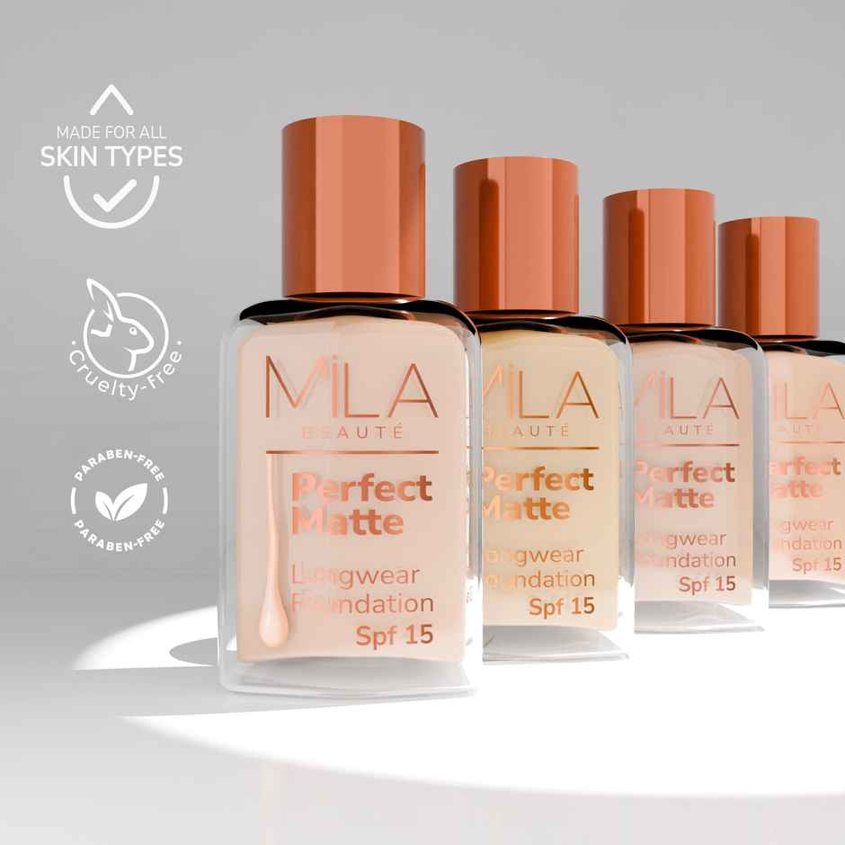 Mila Beaute Perfect Matte Foundation Lightweight & SPF15 - Natural