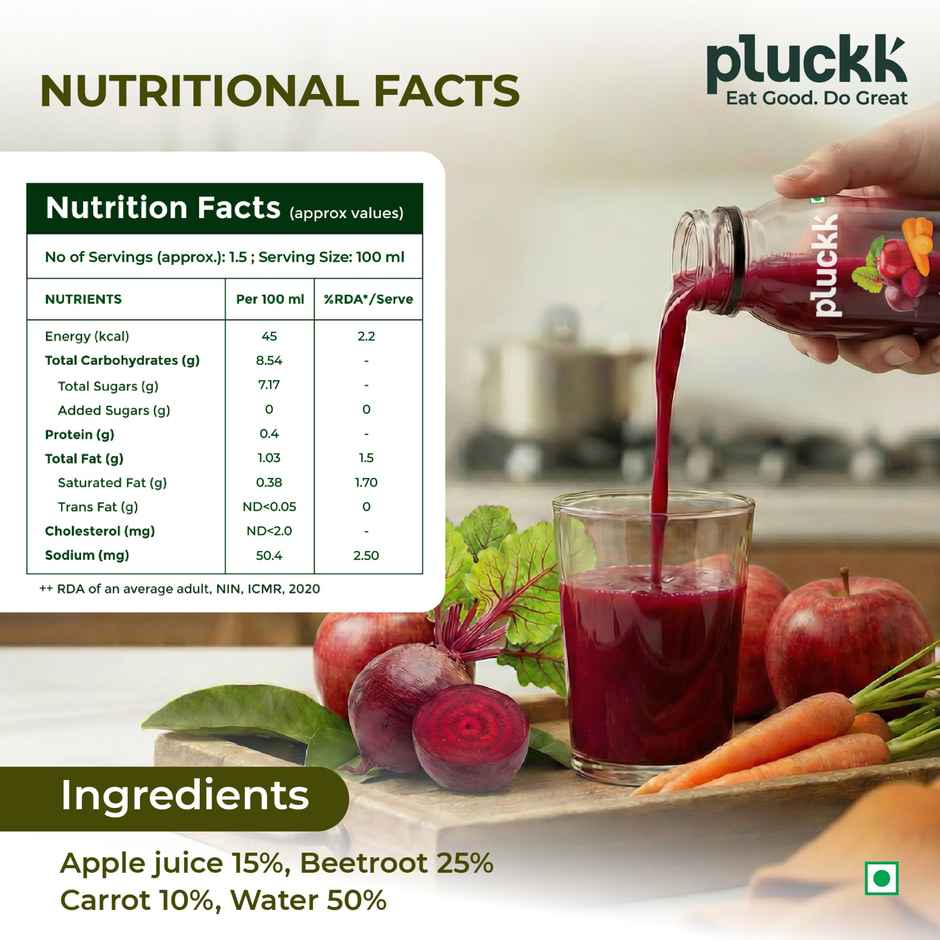 Pluckk ABC Juice | No Added Sugar | No Added Preservatives
