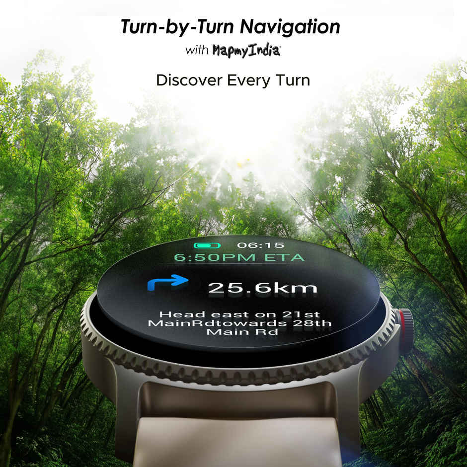 boAt Lunar Discovery w/ 1.39" (3.5 cm) HD Display, Turn-by-Turn Navigation, BT Calling, Emergency SOS, QR Tray, Smart Watch for Women - Cherry Blossom