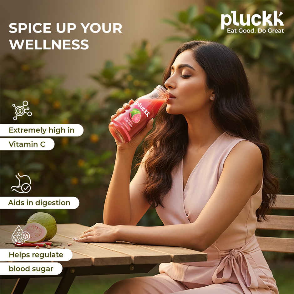 Pluckk Cold Pressed Extracted Guava Juice |No Preservatives | No Added Sugar