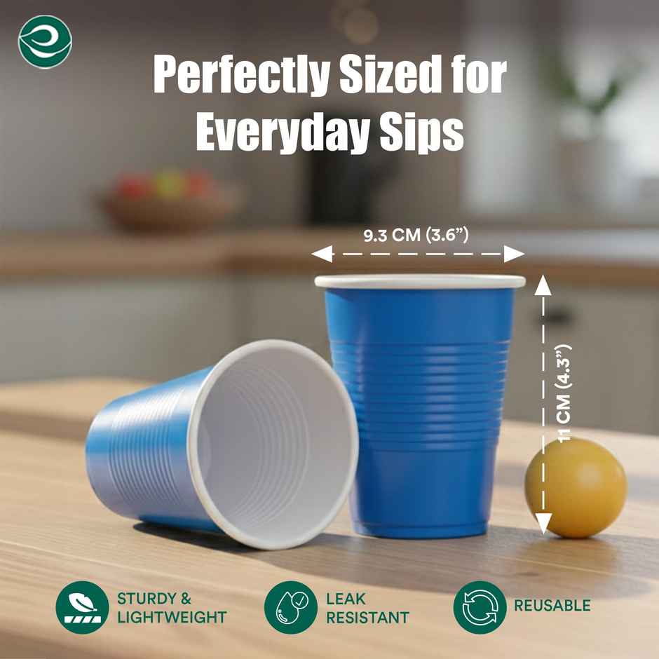 ECO SOUL | Beer Pong | Party Glasses | 16 oz | Blue | 10 Count