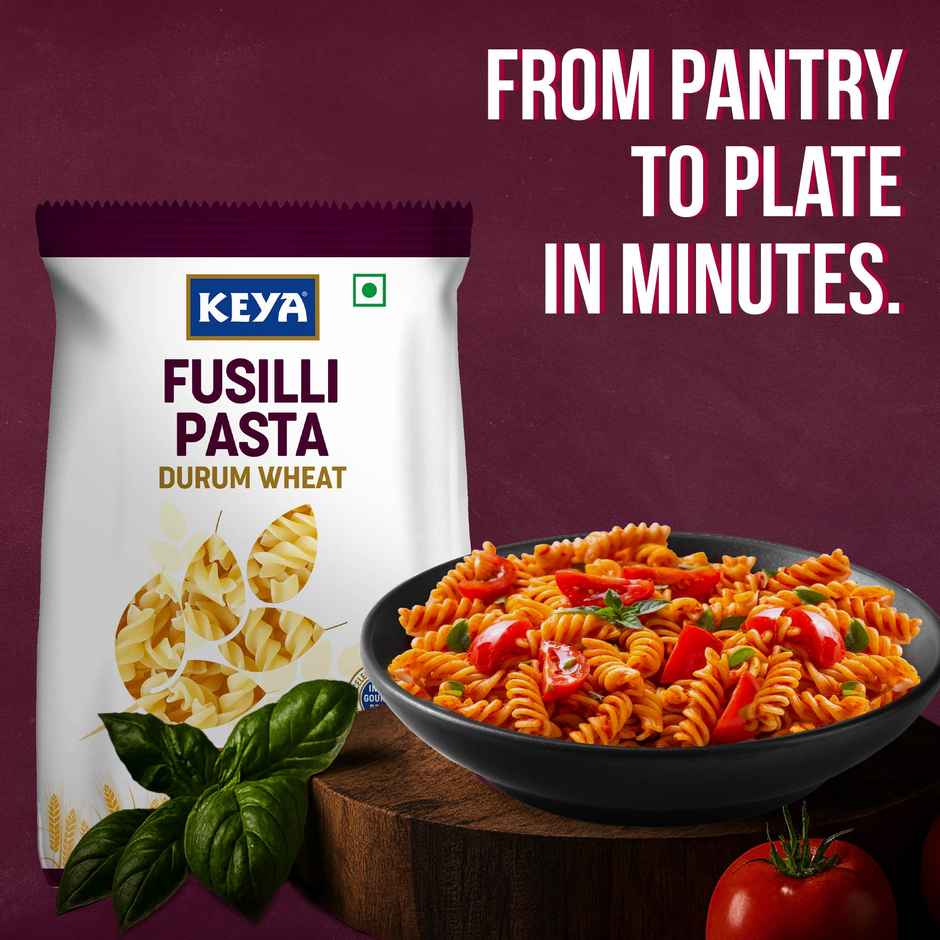 Keya Fusilli Pasta|Durum Wheat|No Maida