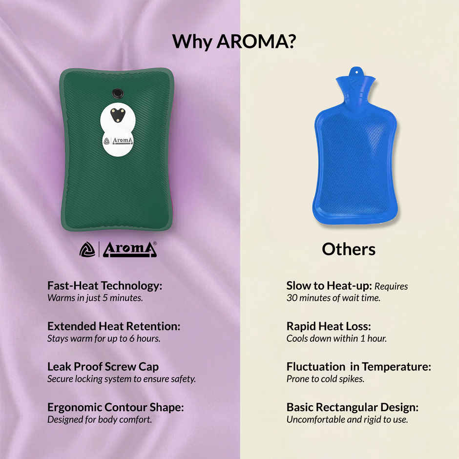 Aroma HGB6 Twill Design Heating Warm Gel Bag For BackPain, Bedwarmers, Joint Pain Relief | Green