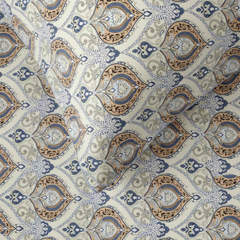 Raymond Home 120 GSM Hazel Floral Double Bedsheet with 2 Pillow Covers Off White1