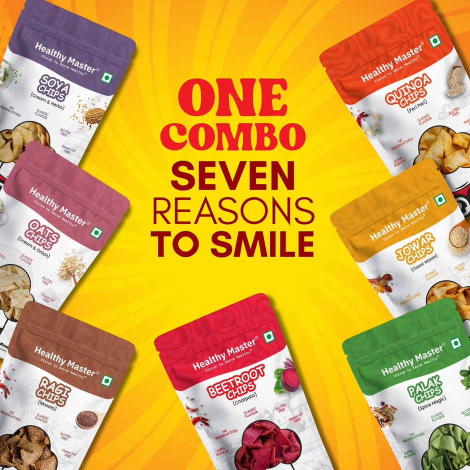 Healthy Master Baked Chips Combo 210G (30G Each), (Pack Of 7)