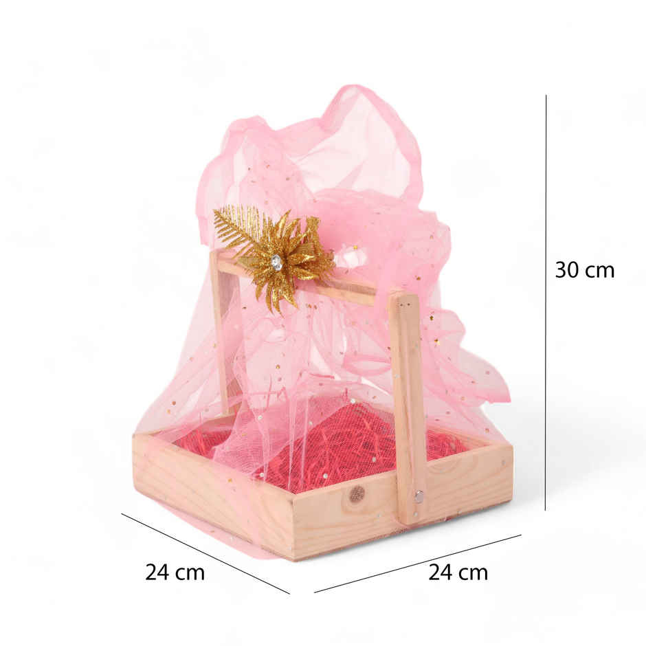 Pine Wood Square Basket | 8 x 8 inch | Festvista