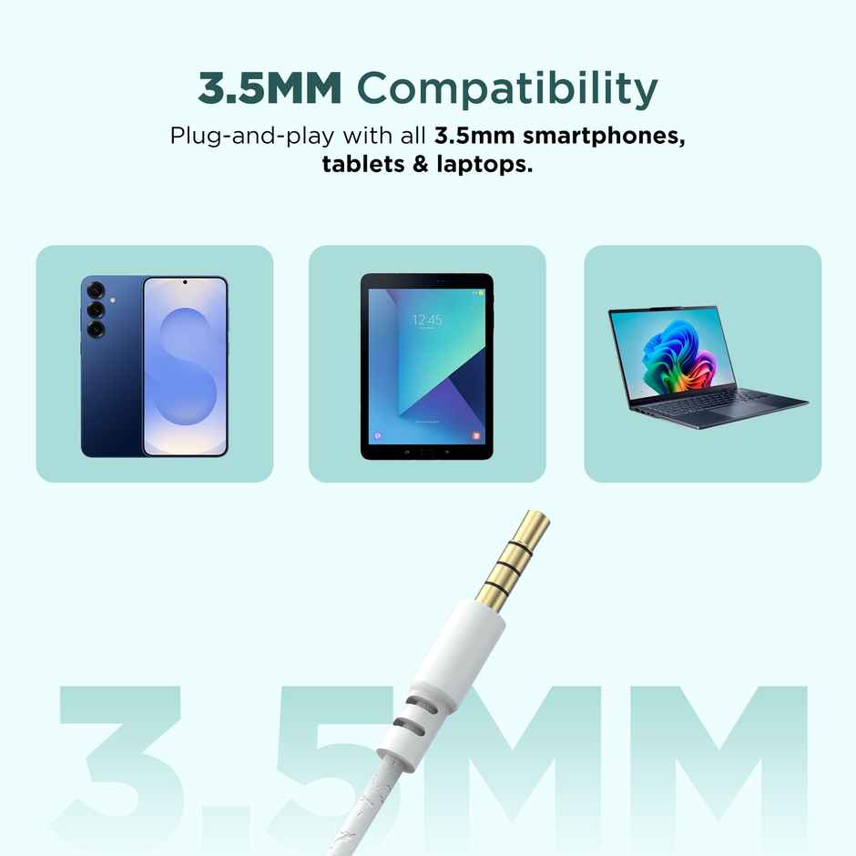 Aroma HF508 - 3.5mm Jack Clear Hi-Fi Sound, Deep Bass Wired Earphone | White