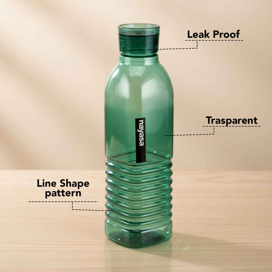 Nayasa Dorino Plastic Water Bottle 1000 ml BPA Free Fridge Bottle | Green