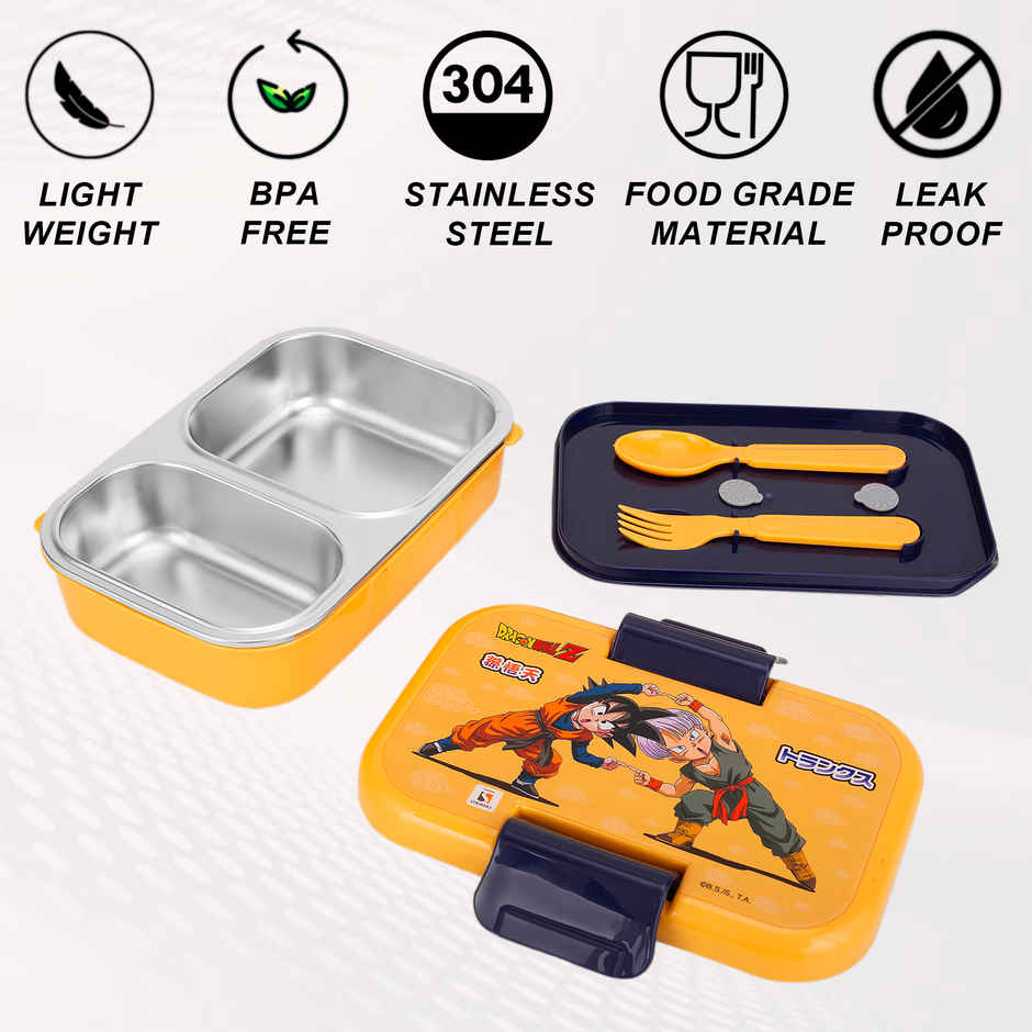 Striders Dragon Ball Z Double Compartment Lunch Box With Cutlerys Multicolor | 460 ml