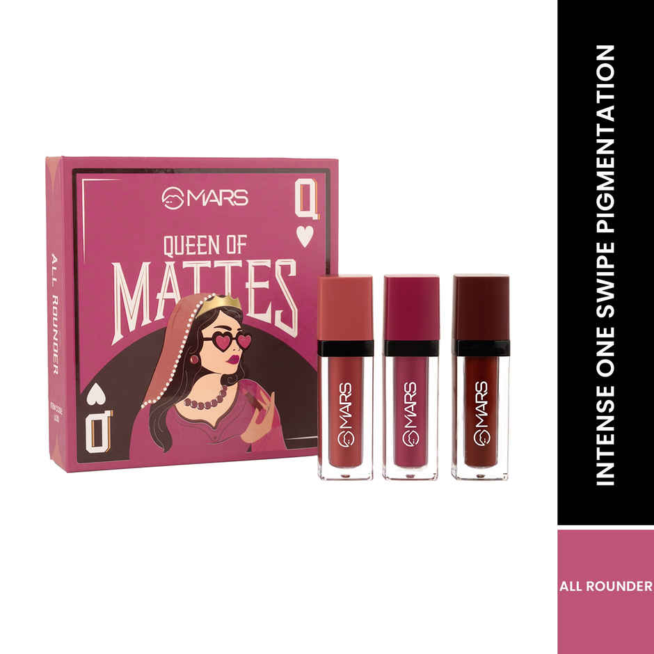 MARS Cosmetics Queen of Mattes Liquid Lipsticks Gift Box Set of 3 | All Rounder