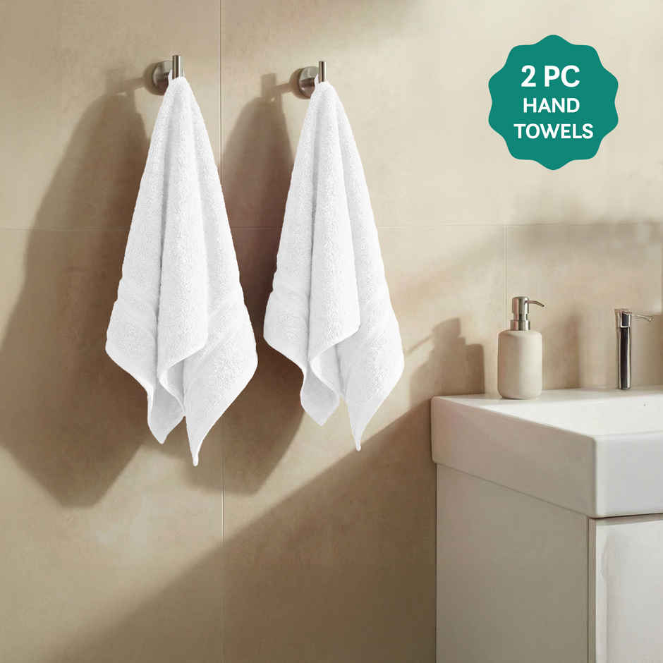 myTrident Comfort Living Cotton Hand Towel Set | Baby Talc