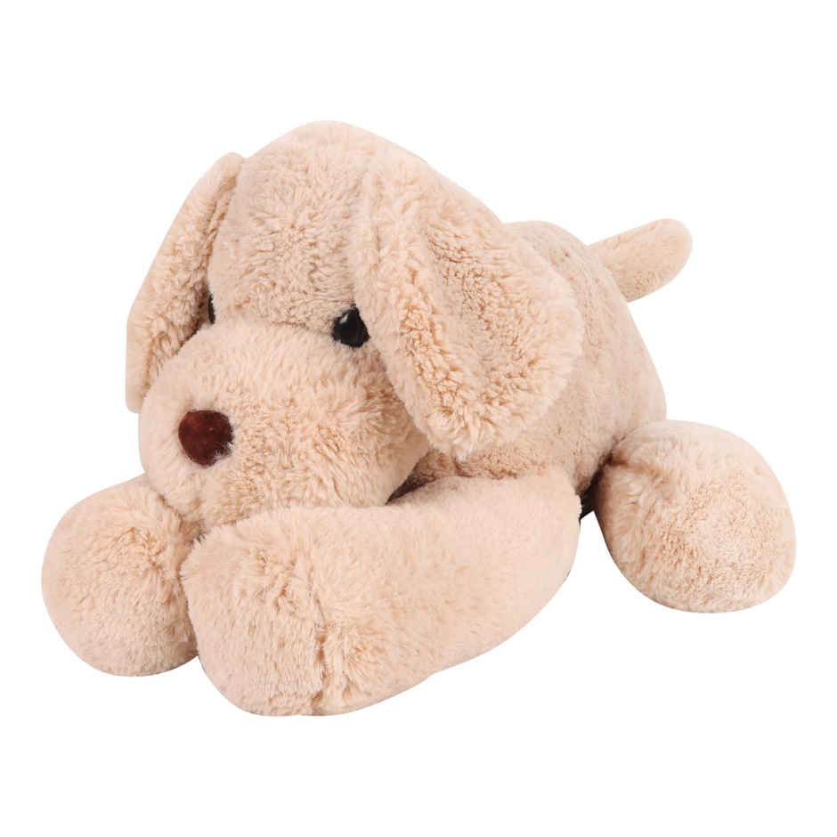 DearJoy Cute Cuddly Dog | Light Brown - 28 cm