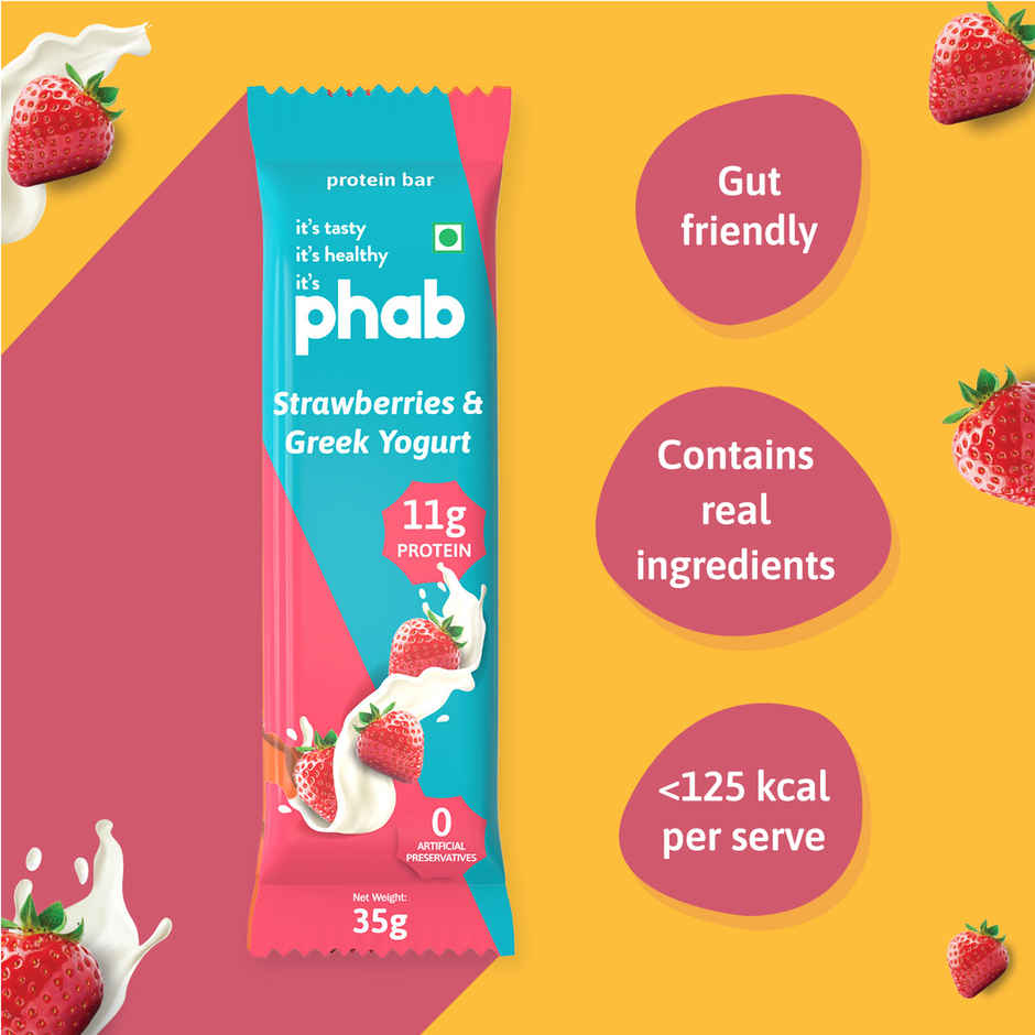 Phab Protein Bar Strawberries & Greek Yogurt protein Combo