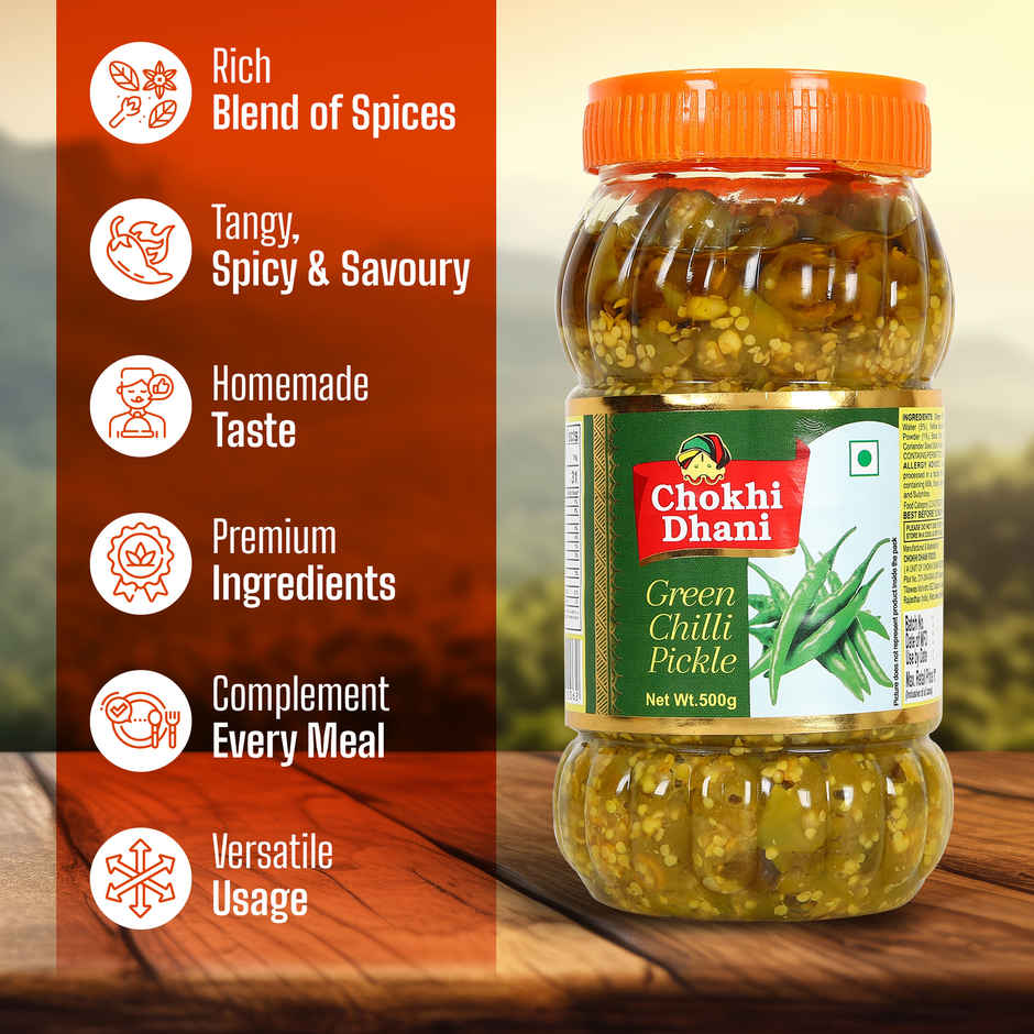 Chokhi Dhani Green Chilli Pickle | Rajasthani Hari Mirch Achar