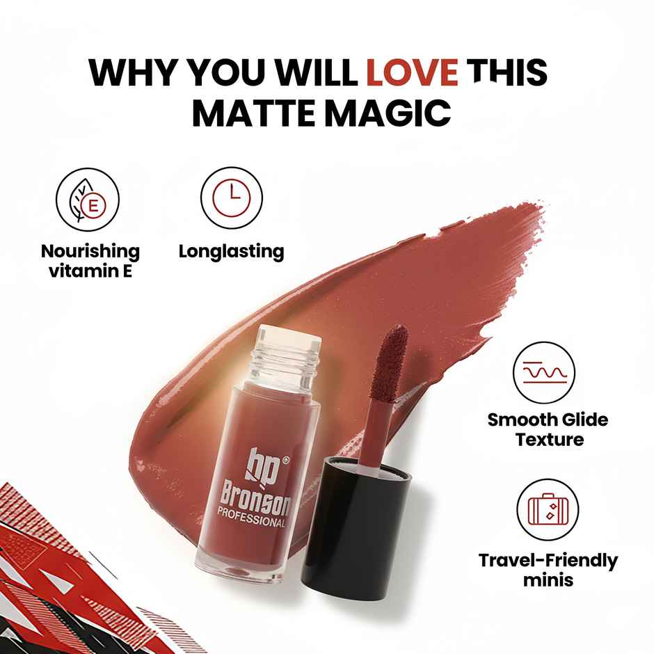 Bronson Professional Silky Mousse Liquid Matte Lipstick  Pack Of 10