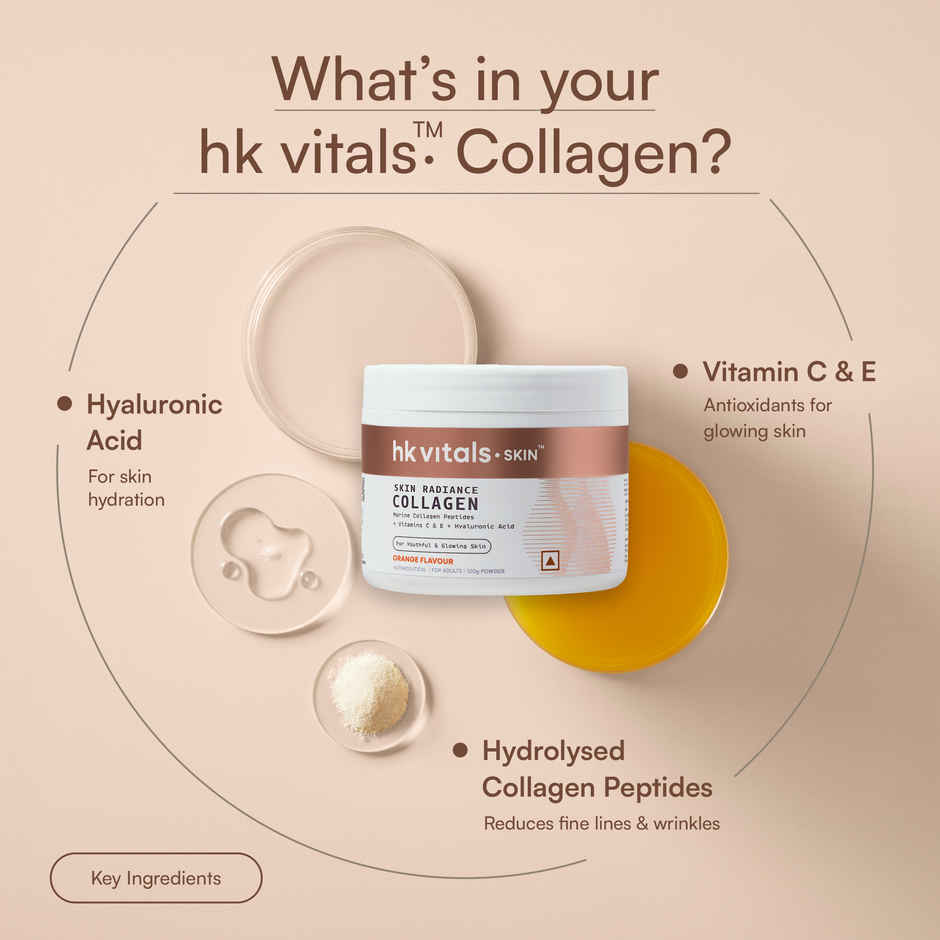 hk vitals Skin Radiance Collagen Supplement with Biotin (Orange, 100g)