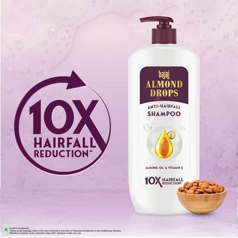 Bajaj Almond Drops Anti Hairfall Shampoo with Almond Oil & Vitamin E for Men and Women