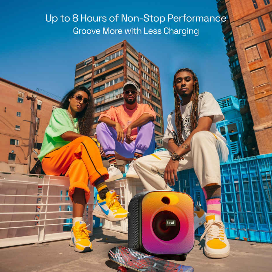 boAt PartyPal 63Pro Bluetooth Speaker | 30W Signature Sound | Customizable RGB LED | Midnight Black