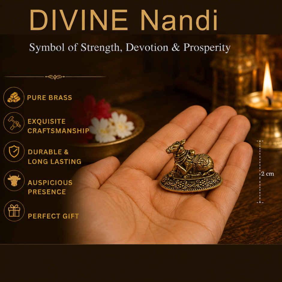 Pure Brass Nandi Idol | Estoria Collective