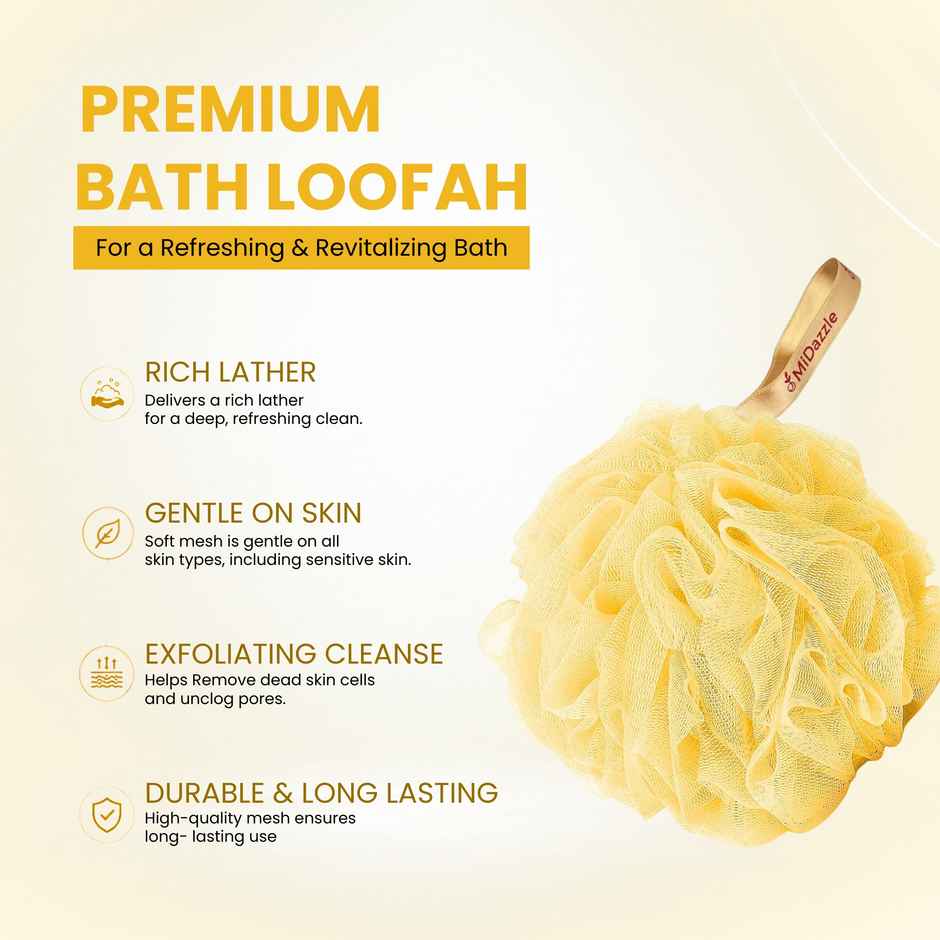 Midazzle Medium Bathing Loofah Sponge Exfoliator Scrubber | Assorted | MINL6007