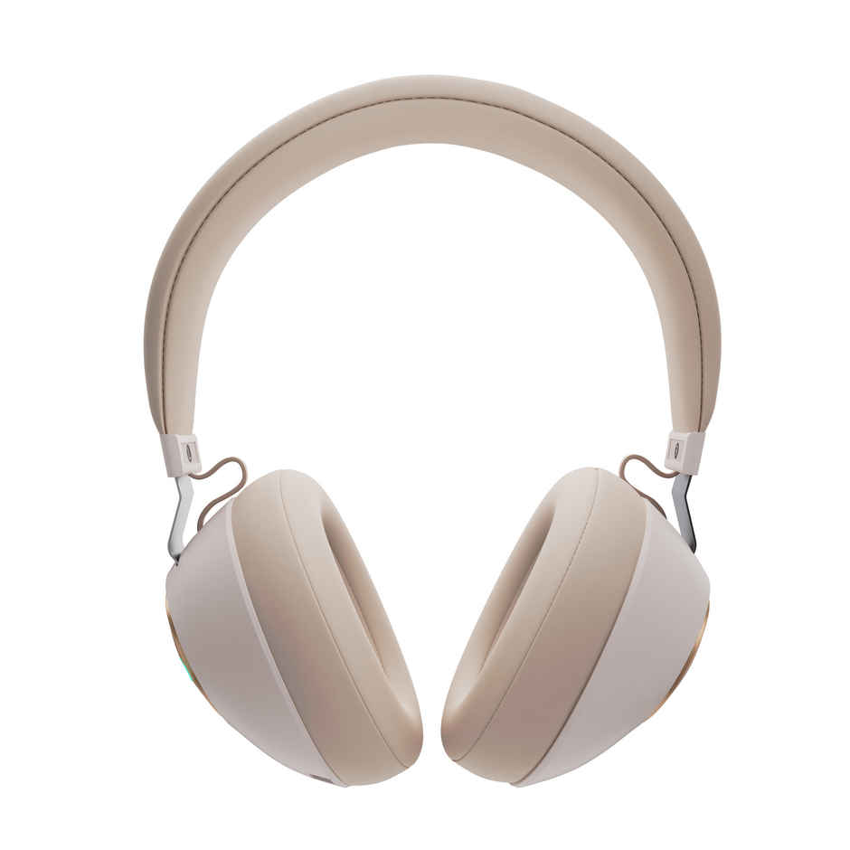 Zebronics Duke BT Headphone, 60h, Dual Pairing, Gaming Mode, ENC, LED, Deep Bass, Voice Asst (Beige)