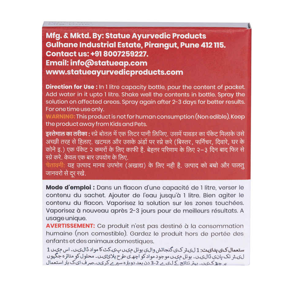 Bed Bug Killer Powder, Makes 5 Liters - 5 x 15 Grams |Pack of 5