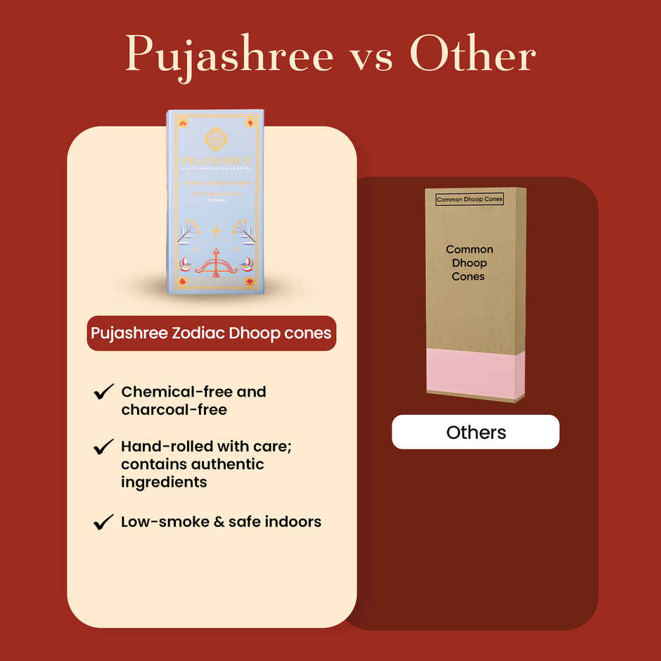 Pujashree Zodiac Dhoop Cones | Sagittarius - Clove