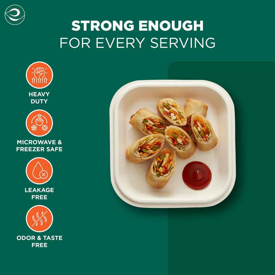ECO SOUL | Bagasse Disposable Plates | 6 Inch | Square | 25 Count