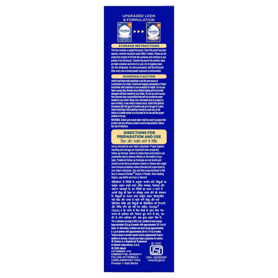 Similac Classic Stage 4 Follow Up Formula Box