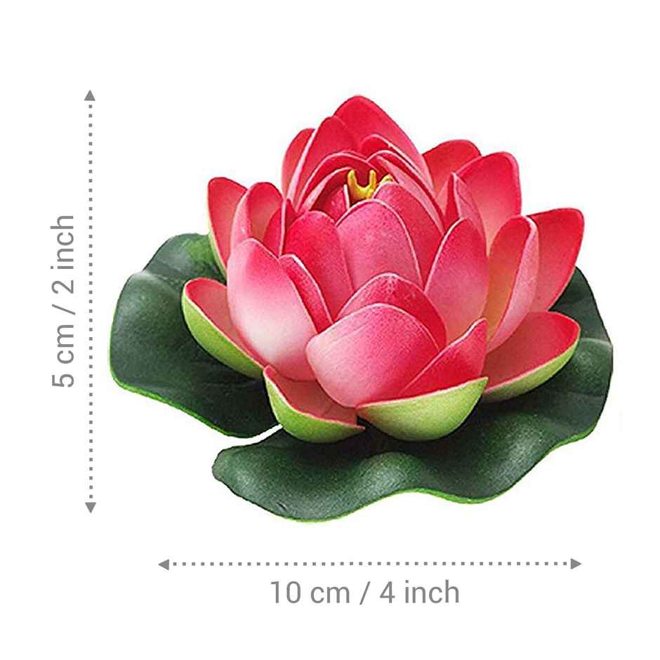 TIED RIBBONS Artificial Floating Lotus Flowers with Rubber Leaf | Multicolour