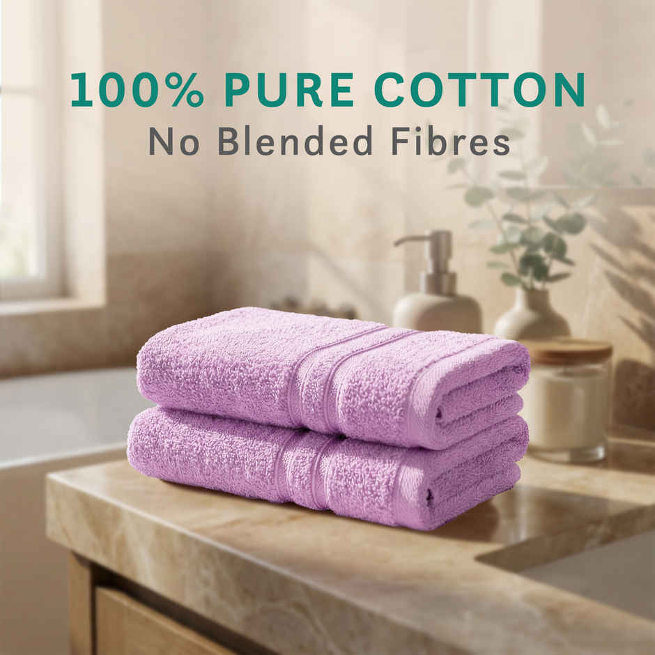 myTrident Comfort Living Cotton Hand Towel Set | Violet Sky