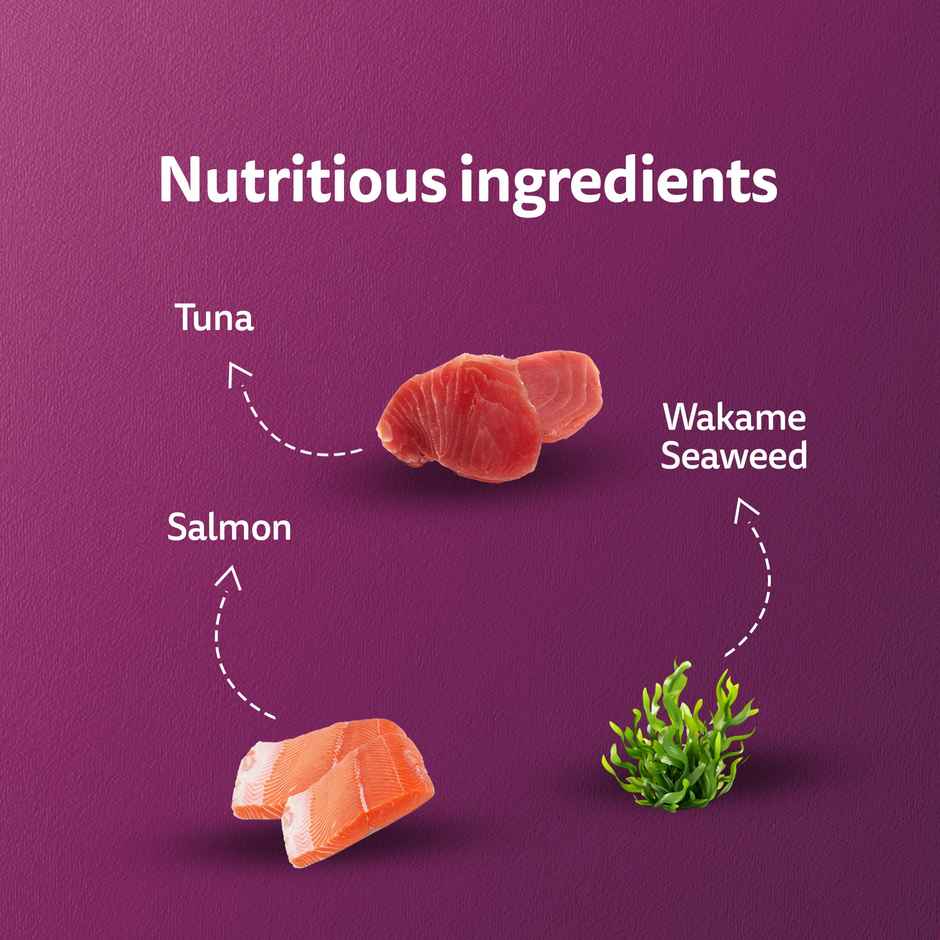 Whiskas Tasty Mix Adult Chicken with Salmon, Wakame Seaweed in Gravy Wet Cat Food