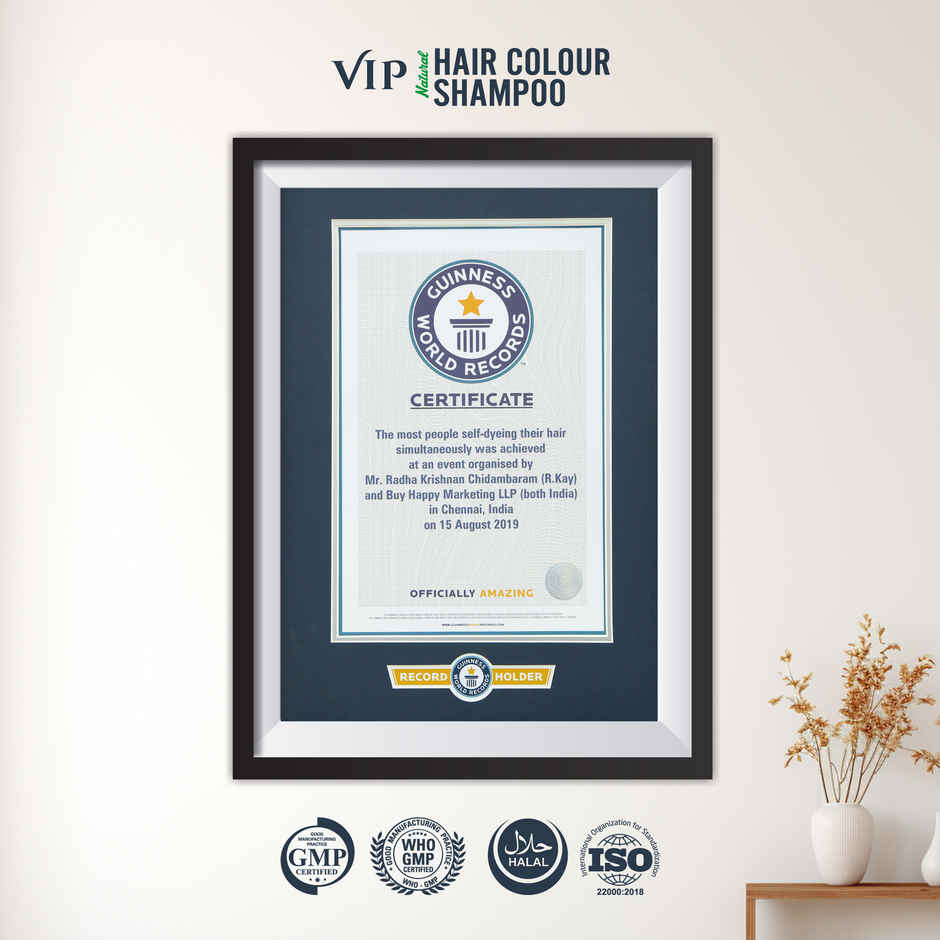 Vip Hair Color Shampoo Black For Men And Women - Family Pack