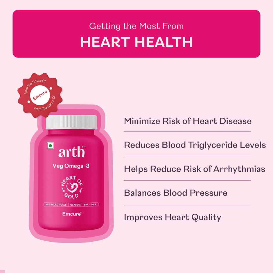 Arth By Emcure Heart Health Supplement | Omega 3 for Cardiovascular & Cholesterol Care