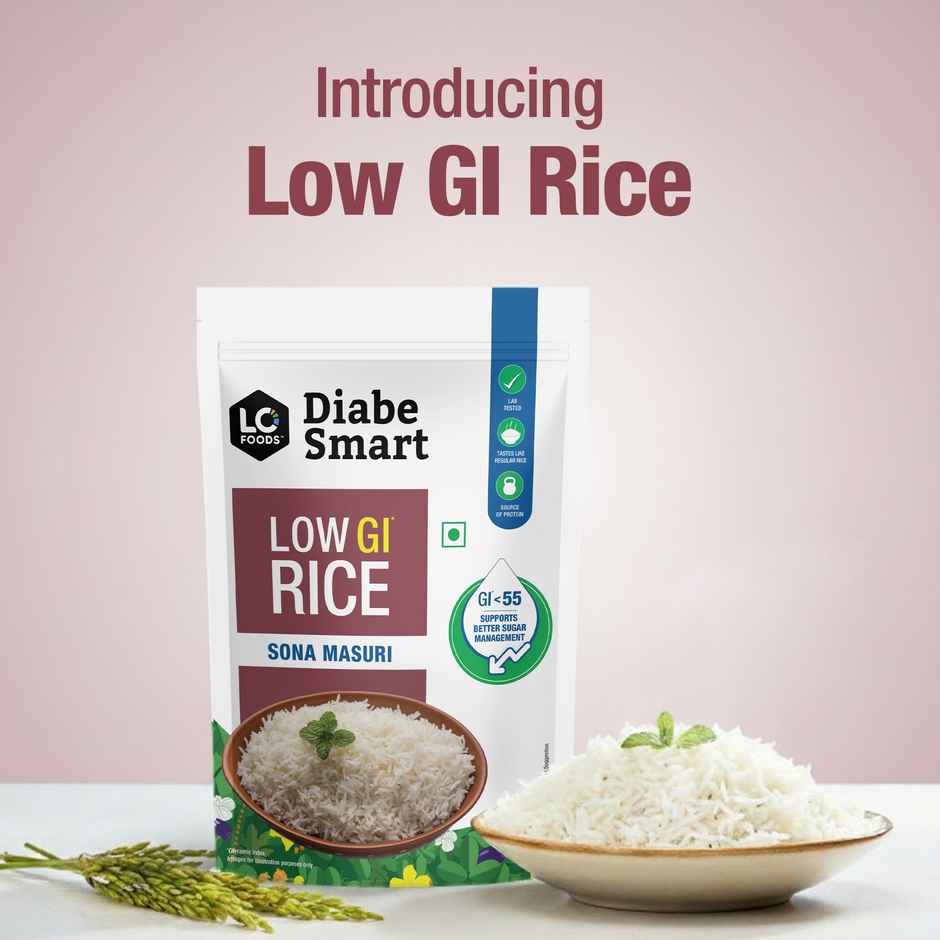 DiabeSmart Low Gi Rice - Sona Masoori Diabetic Care White Rice For Sugar Control
