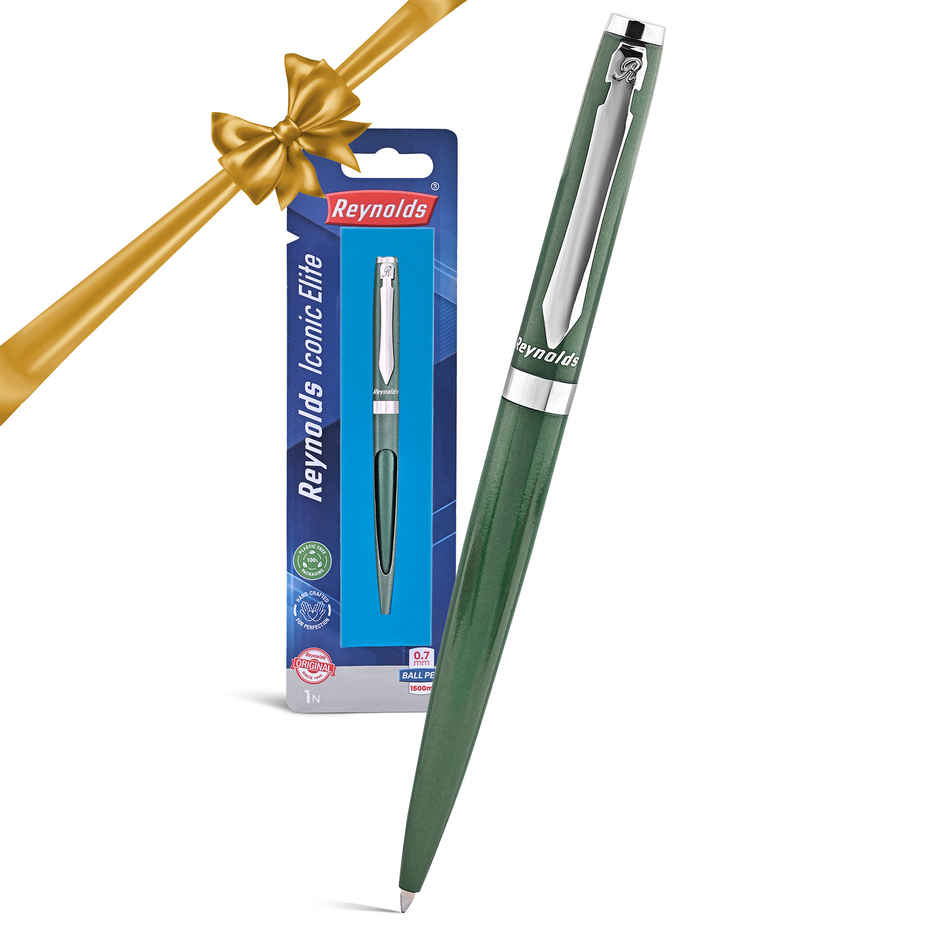 Reynolds Premium Metal Pen With Twist Mechanism, Iconic Elite Teal (Blue Pen)