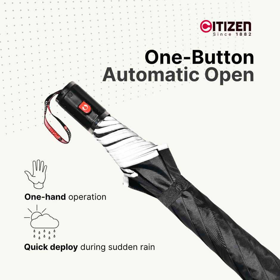 Citizen Umbrella with Reflective Piping Black , silver | 24. 5 Inch | 2 Fold