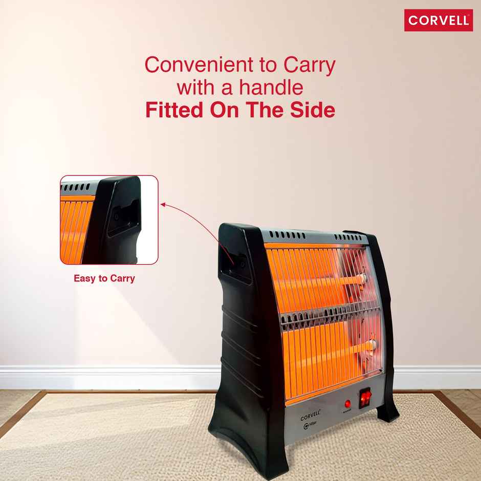 CORVELL 800W Electric Room Heater With 2 Heat Setting |Portable,Energy Efficient Quartz Room Heater