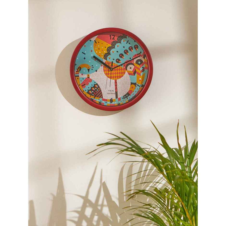 Teal By Chumbak | Peacock Pride Wall Clock | Assorted