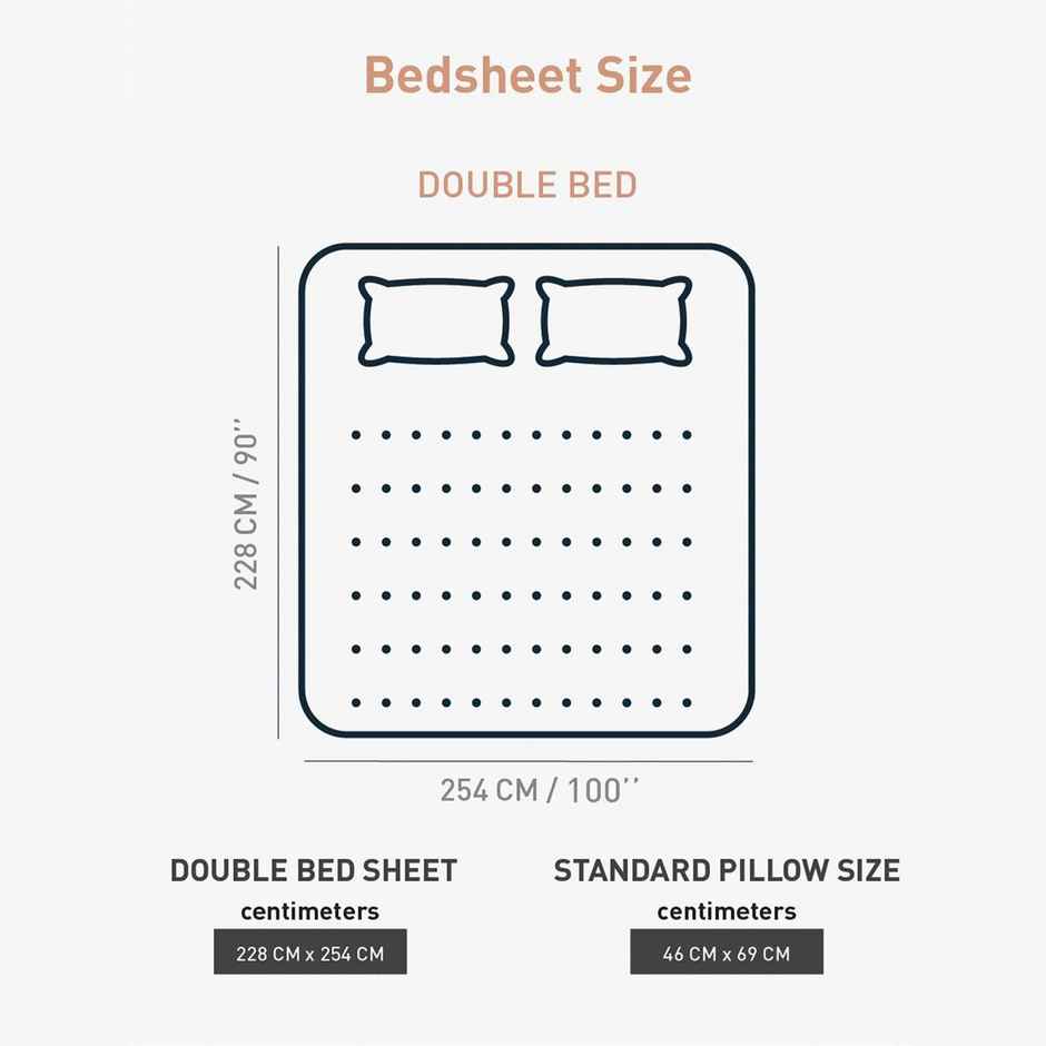 Mytrident Bedsheet Set | Queen Size Double Bed sheet set | 100% Cotton - Gardenia Blooms Pink