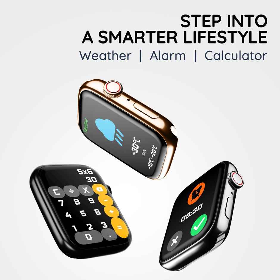 Pebble Activ Smartwatch with Bluetooth Calling | 1.83" Display | Heart Rate Monitor - Black