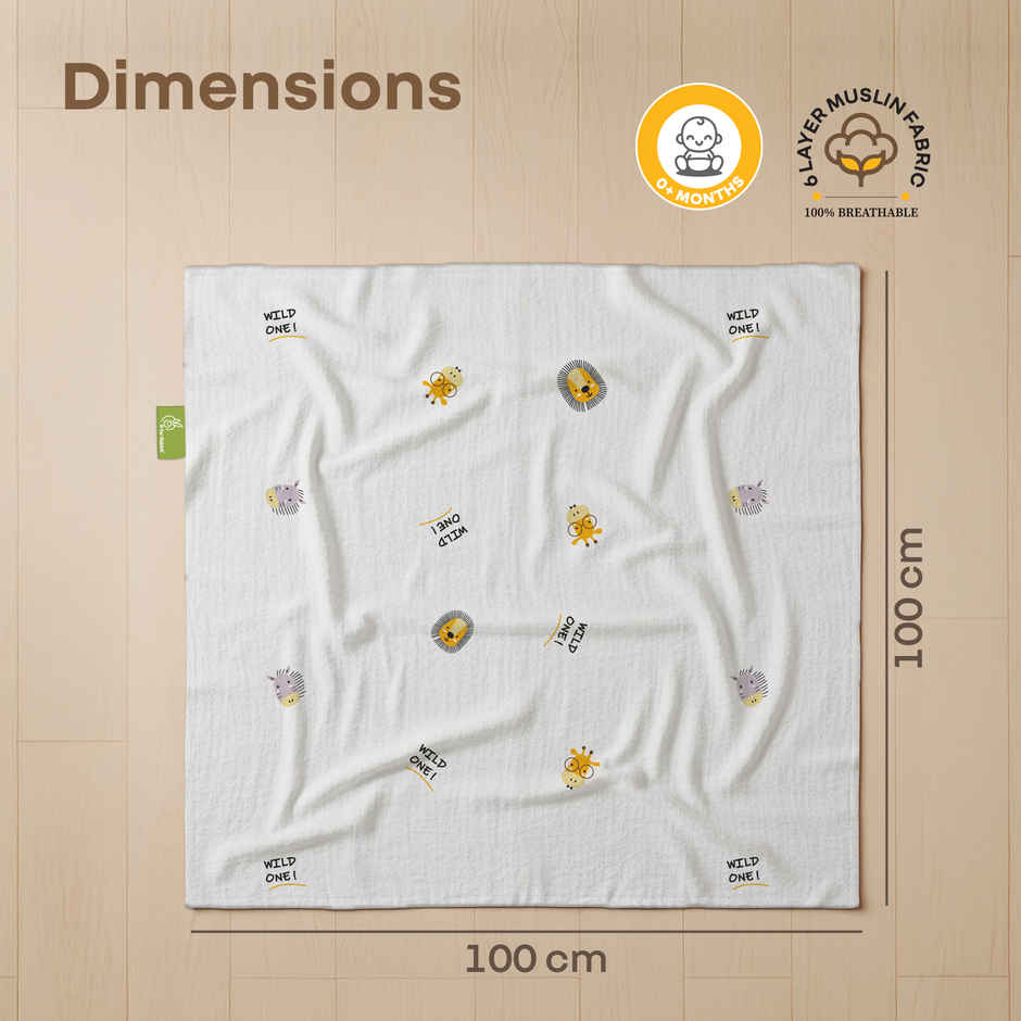 R for Rabbit Softkins Muslin Baby Blanket With 6 Layers