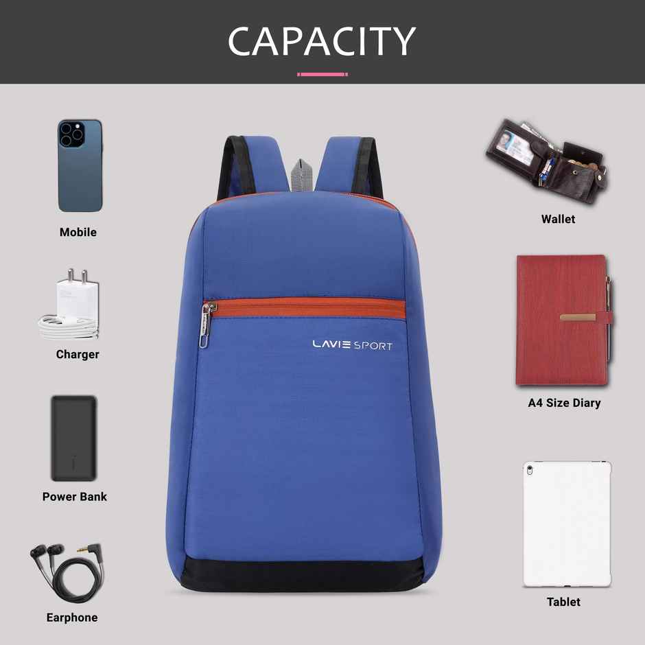 Lavie Sport Unisex Graphic Polyester 11 L Top Handle Casual Backpack | Navy Blue - S