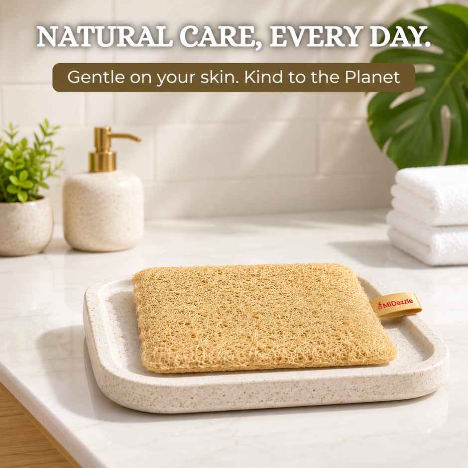 Midazzle 100% Natural Body Scrubber Organic Loofah for Bathing | Square | MIOL6105