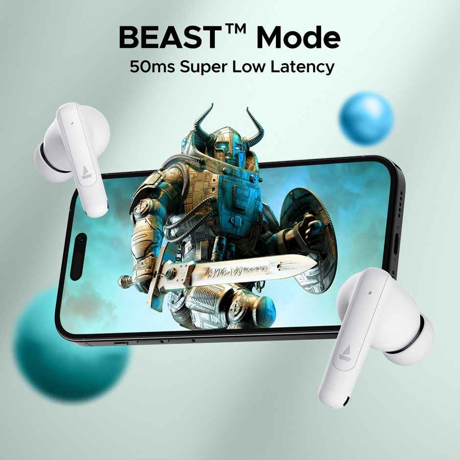 boAt Airdopes 161 TWS Earbuds With ANC Upto 32dB | 50H Playtime Asap Charge | BTv5.3 | White