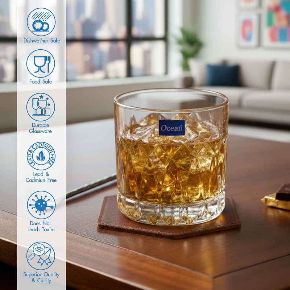 Traze Pst Whisky Glass | 350 ml | 6 pcs | Ocean Glassware