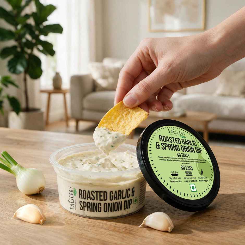 Saucery Roasted Garlic & Spring Onion Dip | Garlic Onion Dip